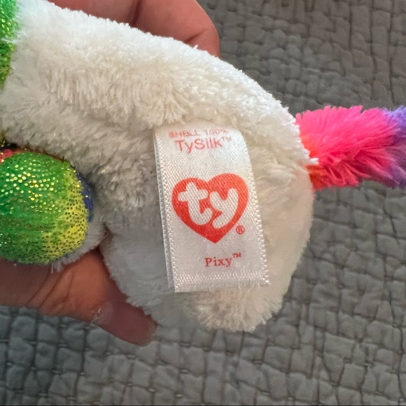 Ty Beanie Boos Pixy the White Unicorn Plush 6” - Picture 2 of 2
